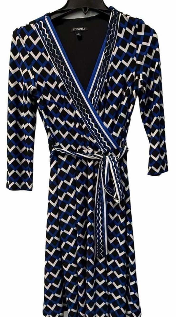 Roz & Ali Geometric Wrap Dress Size XS